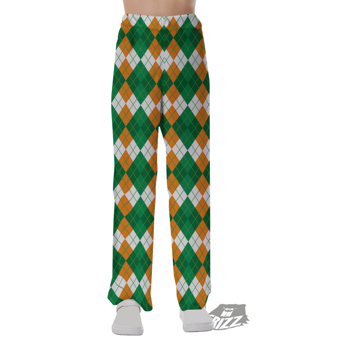 Argyle Irish Themed Print Pattern Pajama Pants-grizzshop