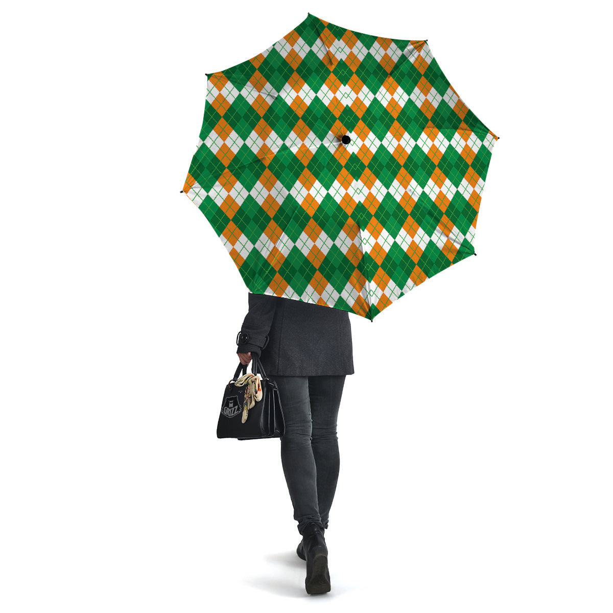 Argyle Irish Themed Print Pattern Umbrella-grizzshop