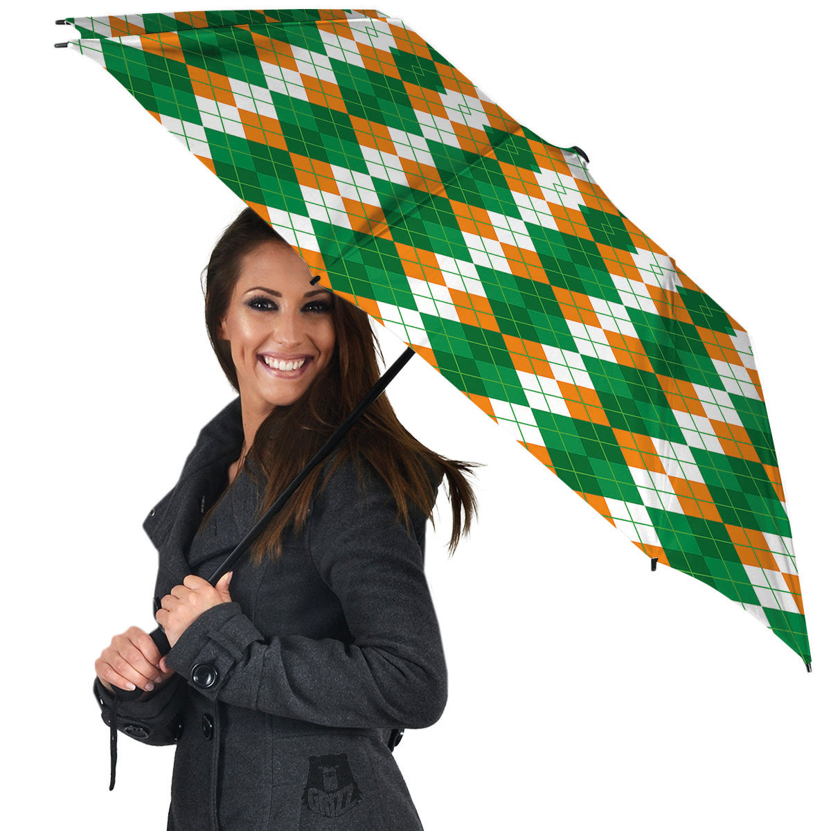 Argyle Irish Themed Print Pattern Umbrella-grizzshop