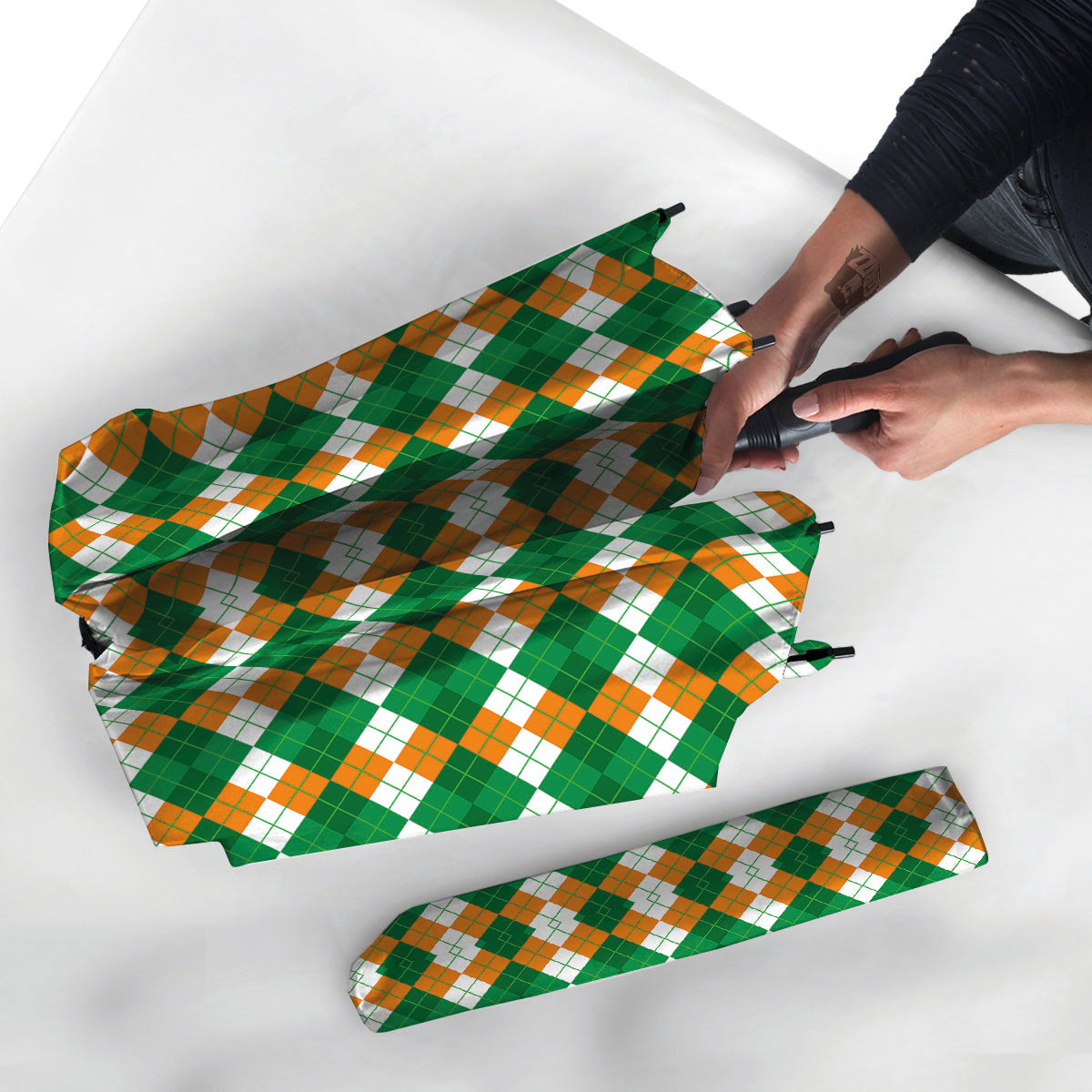 Argyle Irish Themed Print Pattern Umbrella-grizzshop