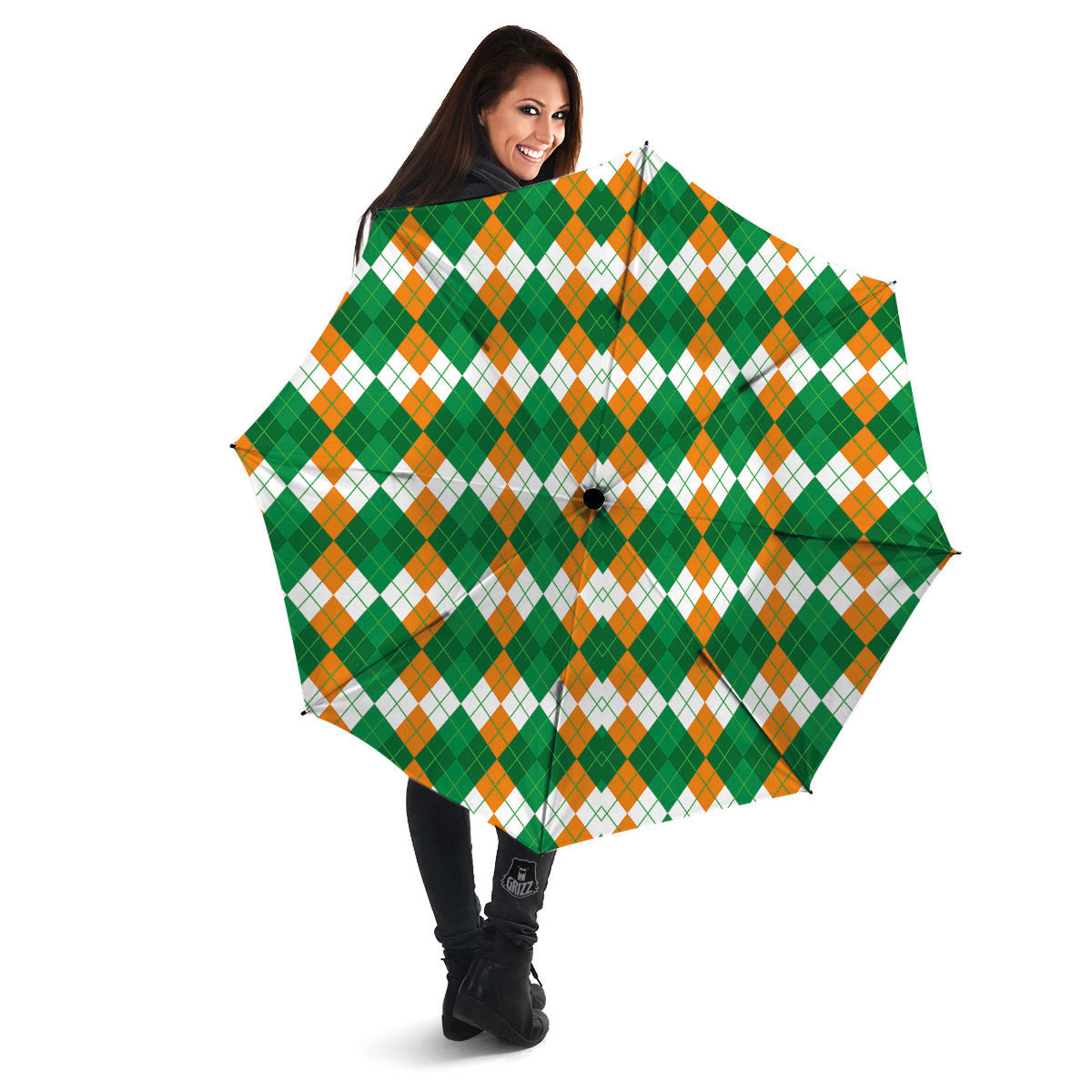 Argyle Irish Themed Print Pattern Umbrella-grizzshop