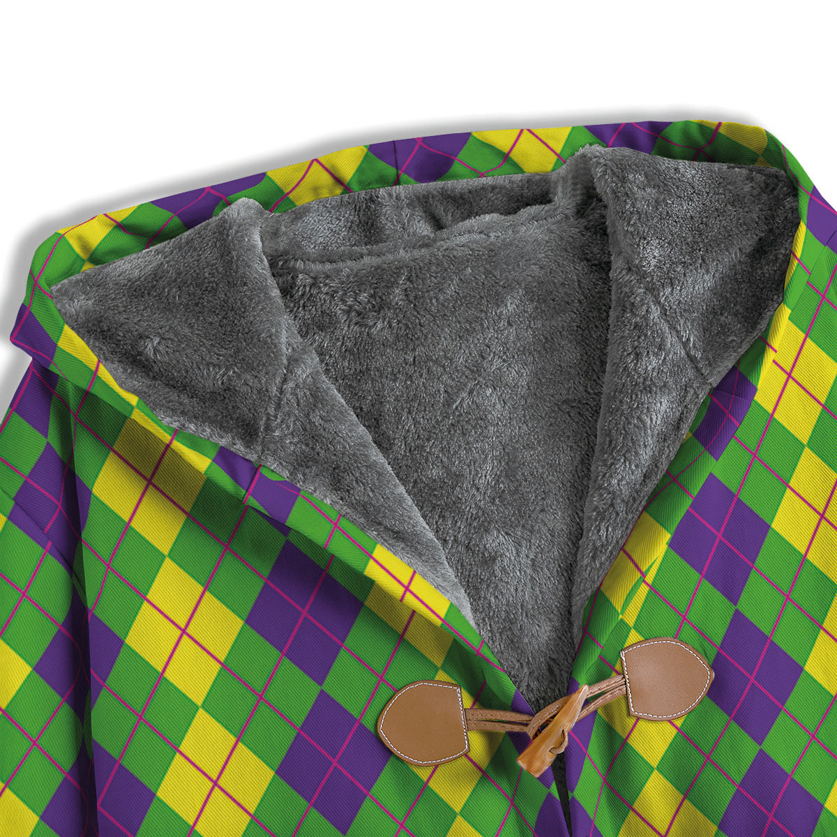 Argyle Mardi Gras Print Pattern Men's Windbreaker Jacket-grizzshop