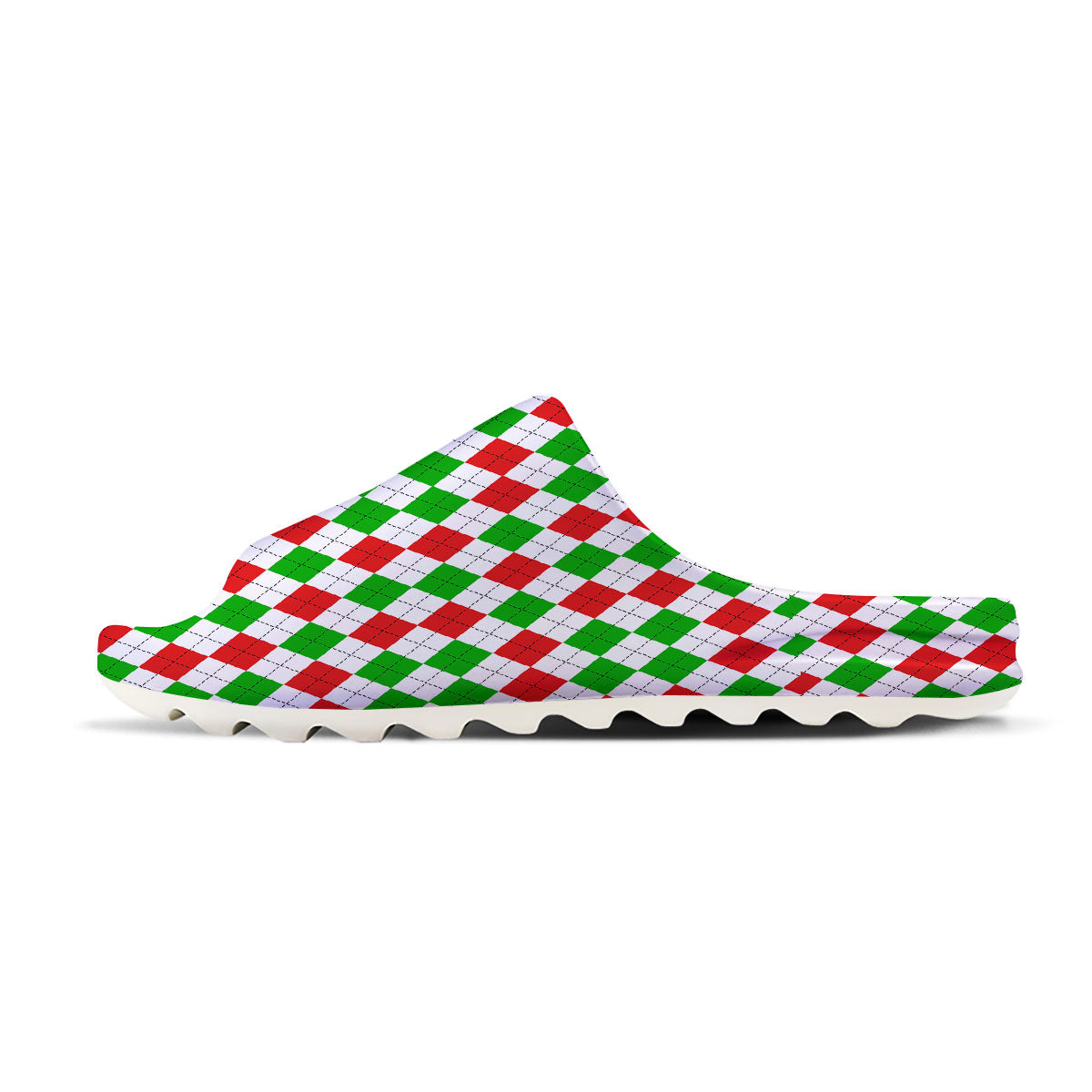 Argyle Merry Christmas Print Pattern Sandals-grizzshop