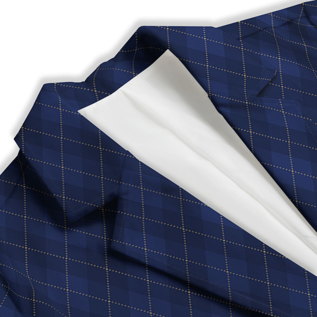 Argyle Navy Blue Print Pattern Women's Blazer-grizzshop