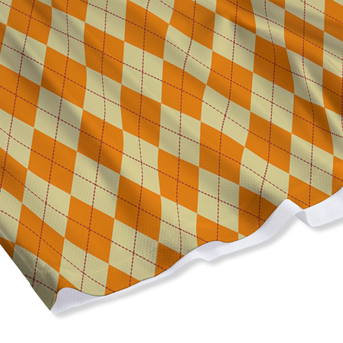 Argyle Orange Print Pattern Mesh Shorts-grizzshop