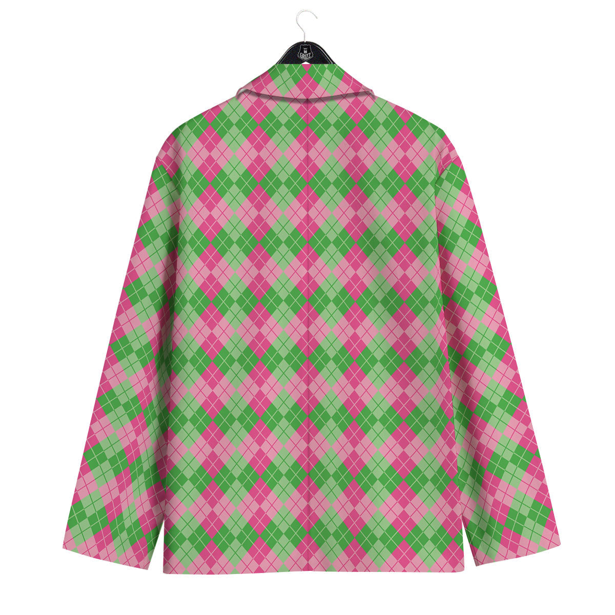 Argyle Pink And Green Print Pattern Men's Sport Coat-grizzshop