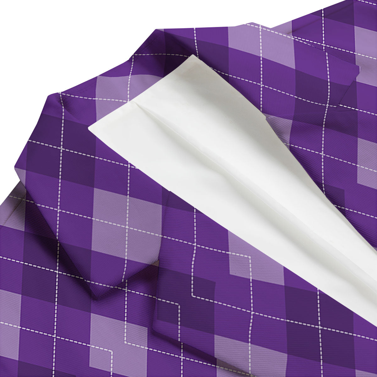 Argyle Purple Print Pattern Men's Blazer-grizzshop