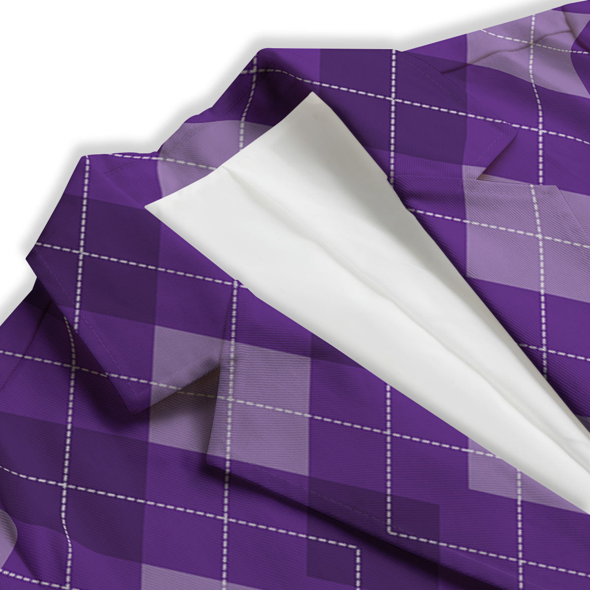 Argyle Purple Print Pattern Women's Blazer-grizzshop