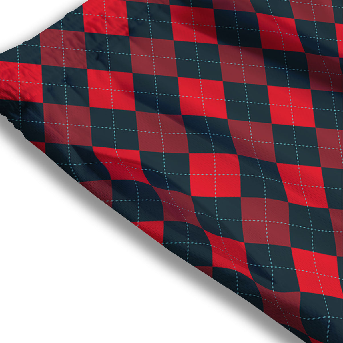 Argyle Red And Black Print Pattern Mesh Shorts-grizzshop