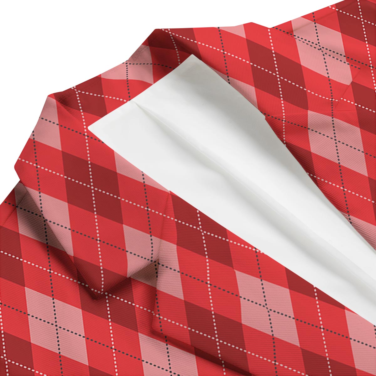 Argyle Red Pattern Print Men's Blazer-grizzshop