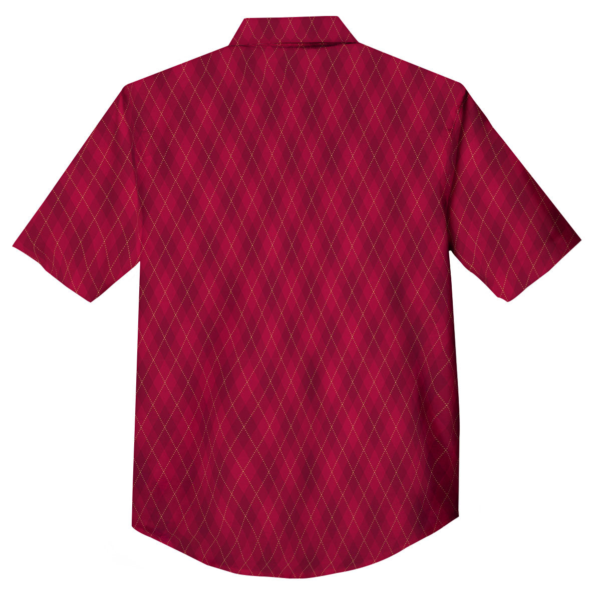 Argyle Red Print Pattern Button Up Shirt-grizzshop