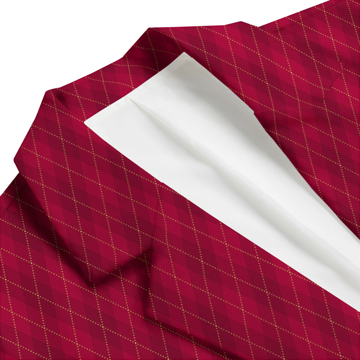 Argyle Red Print Pattern Men's Blazer-grizzshop