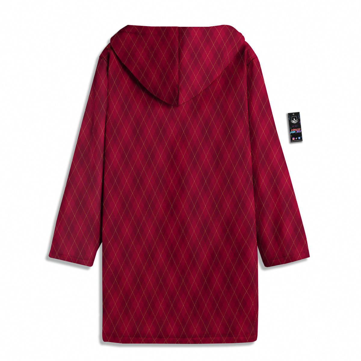 Argyle Red Print Pattern Men's Windbreaker Jacket-grizzshop