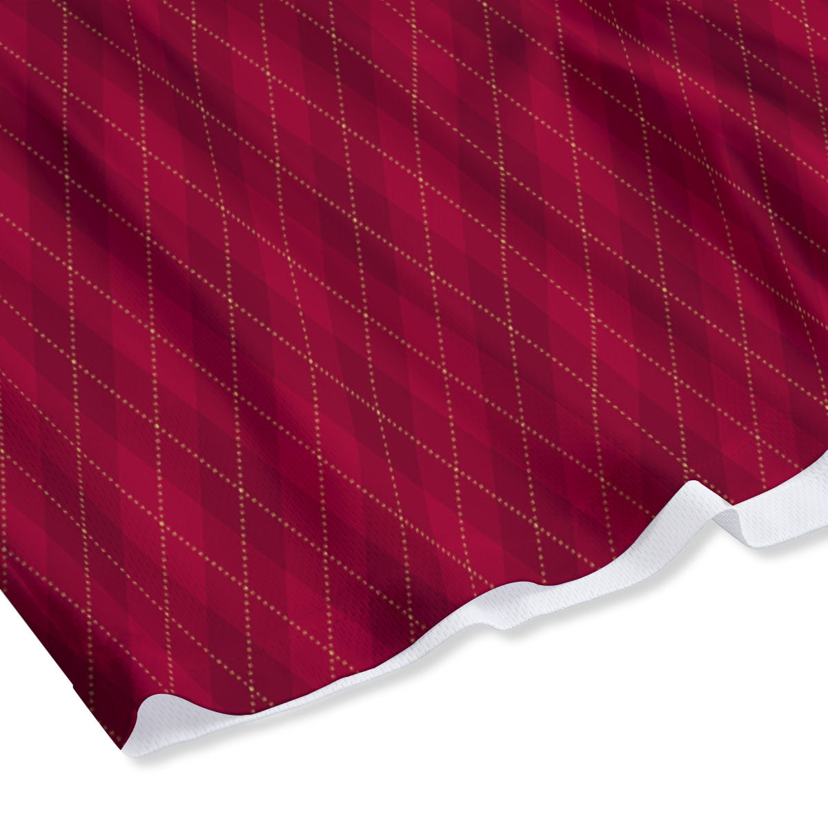 Argyle Red Print Pattern Mesh Shorts-grizzshop