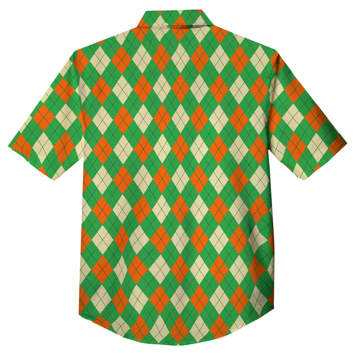 Argyle Saint Patrick's Day Print Pattern Button Up Shirt-grizzshop