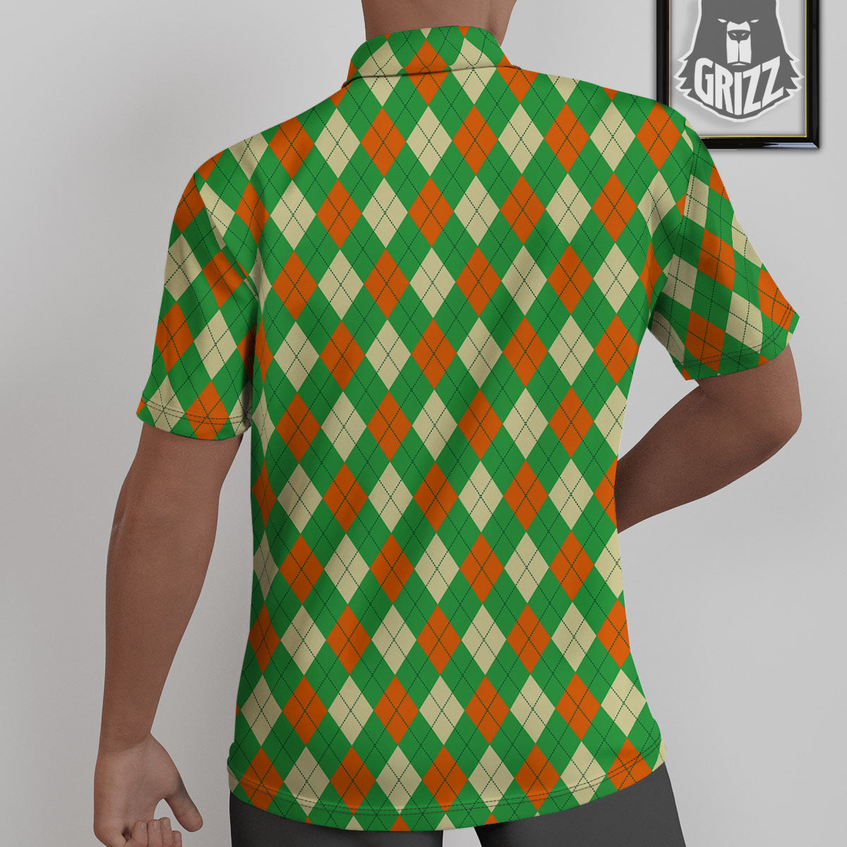 Argyle Saint Patrick's Day Print Pattern Untucked Shirts-grizzshop