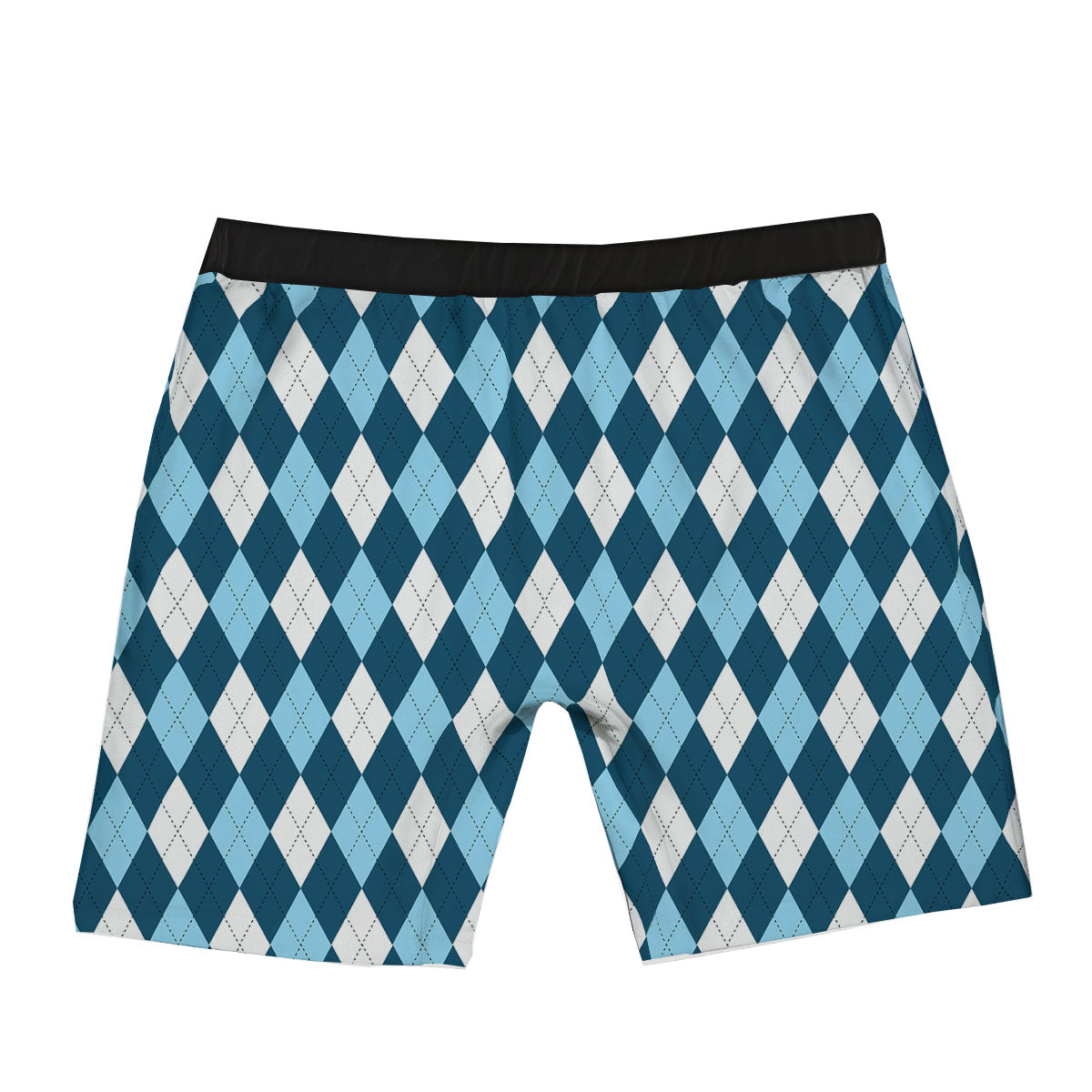 Argyle Soft Blue Print Pattern Boxer Briefs-grizzshop
