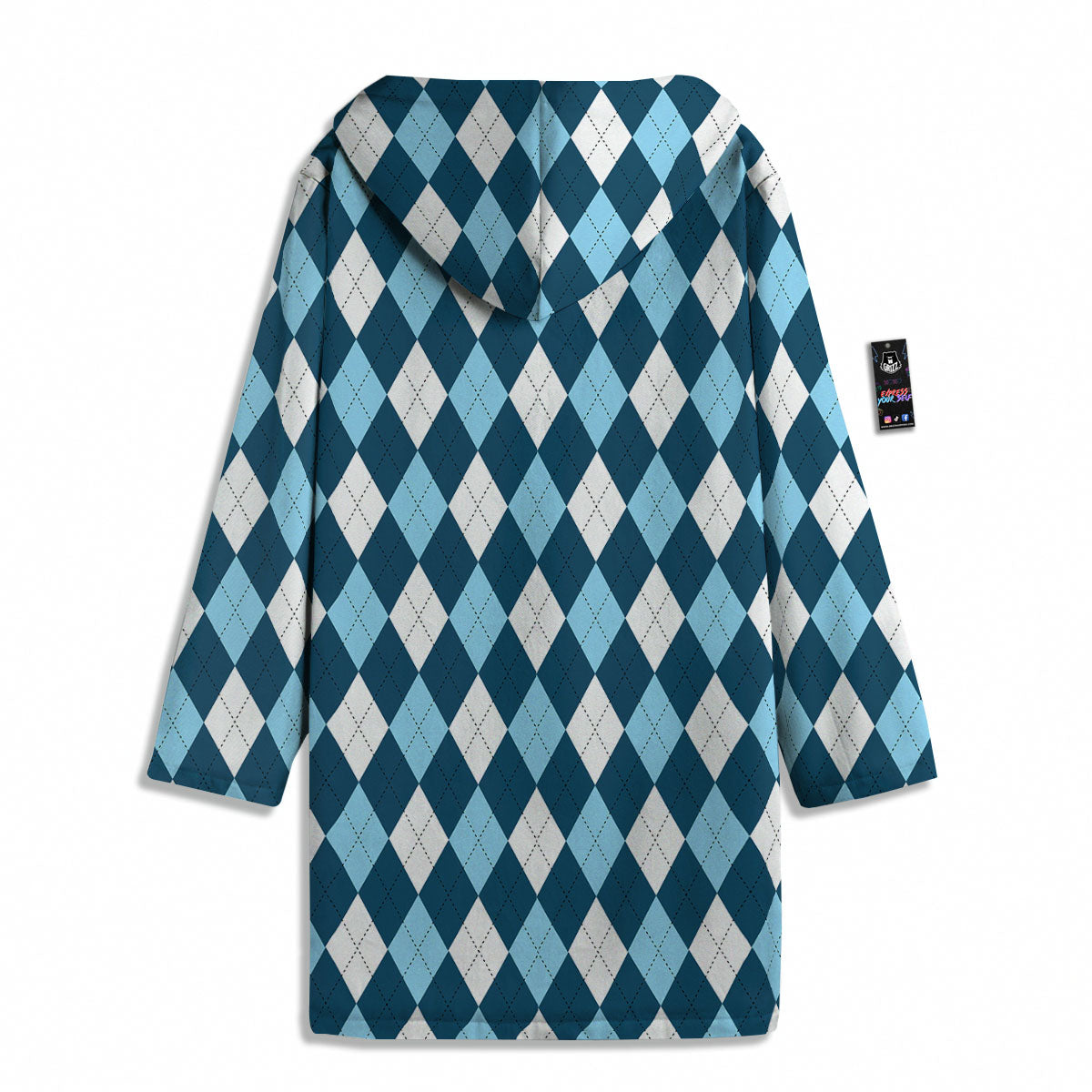 Argyle Soft Blue Print Pattern Men's Windbreaker Jacket-grizzshop