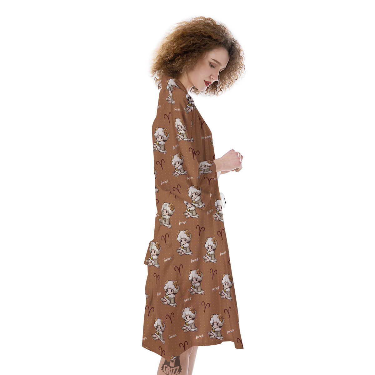Aries Cute Cartoon Print Pattern Kimono-grizzshop