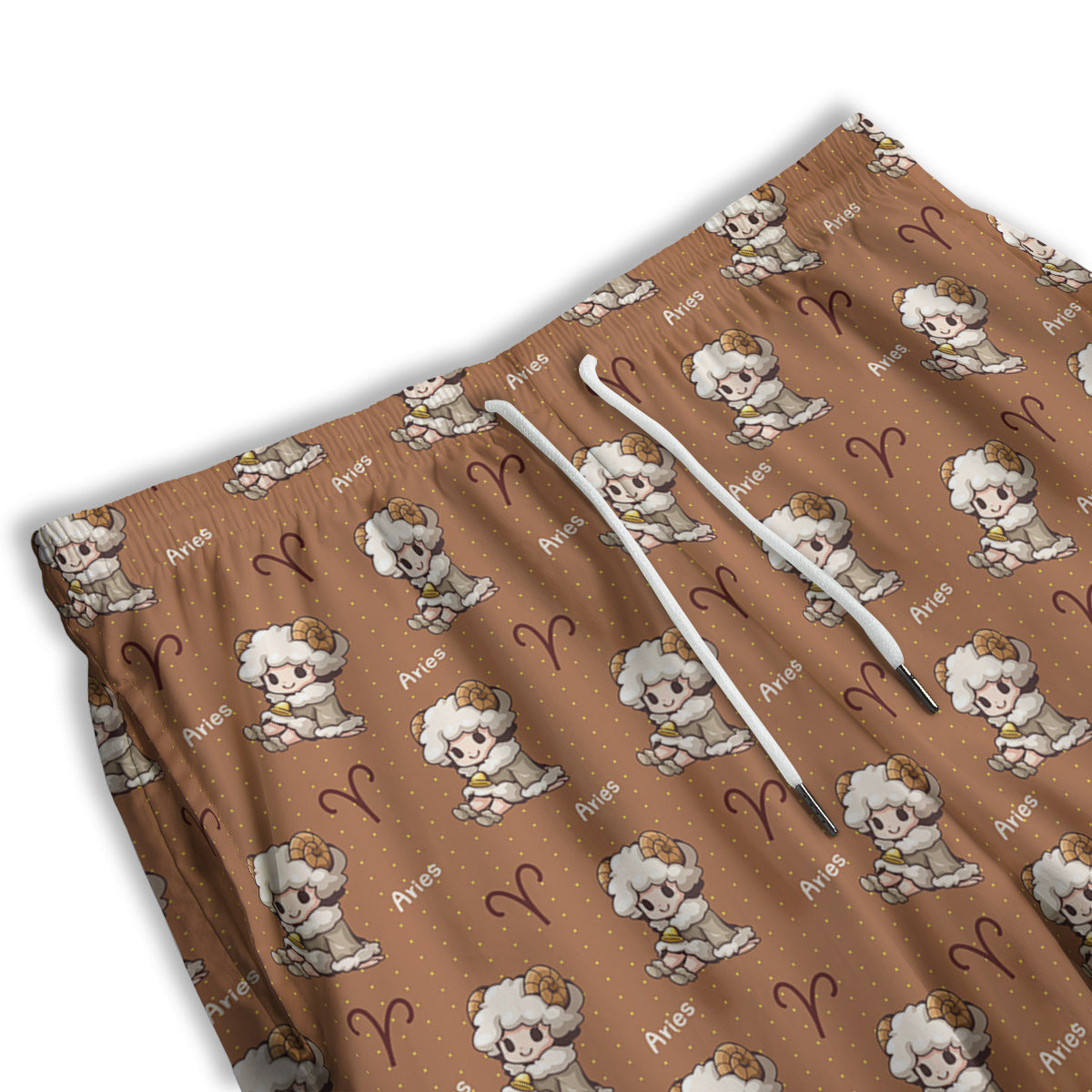 Aries Cute Cartoon Print Pattern Men's Athletic Shorts