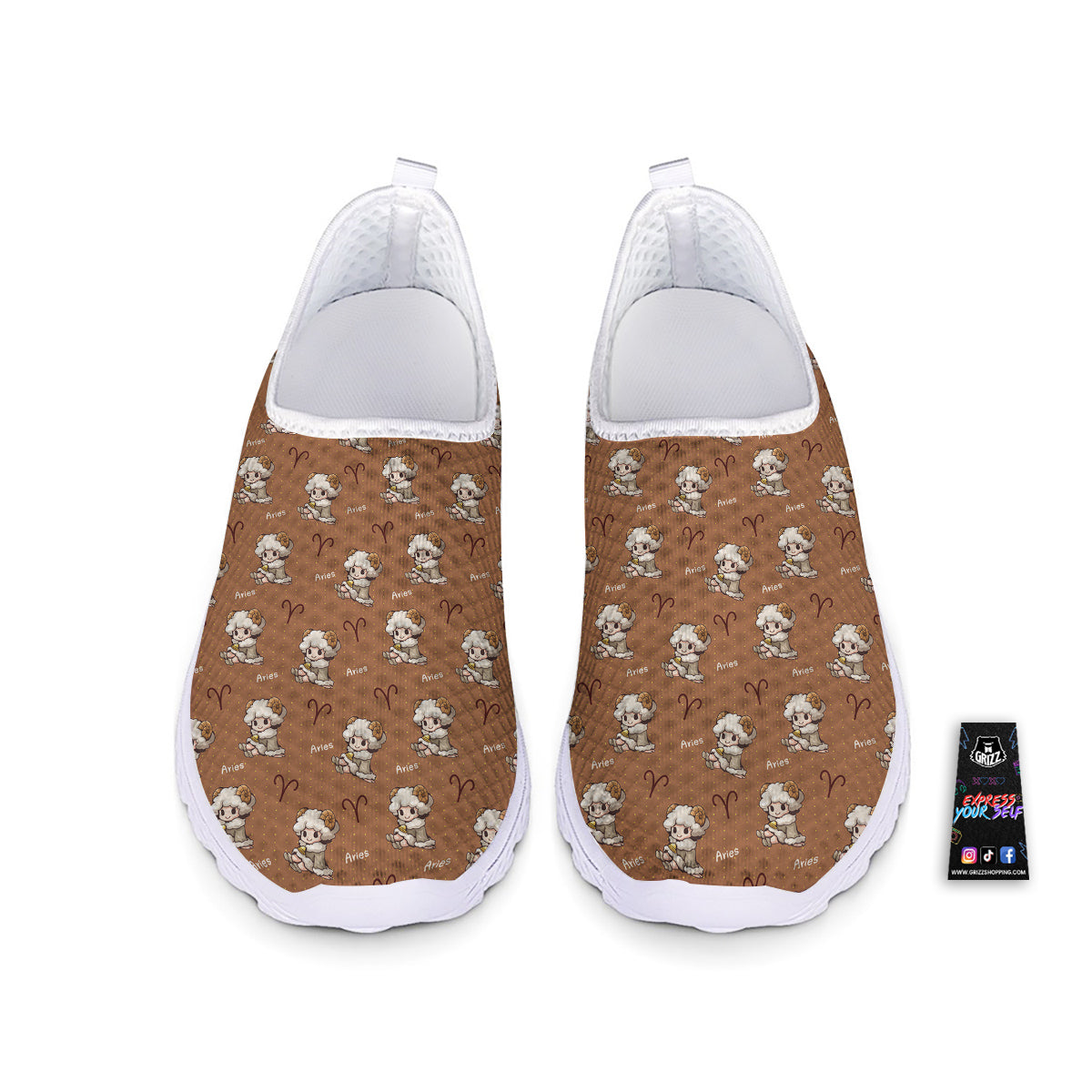 Aries Cute Cartoon Print Pattern Nurse Shoes-grizzshop
