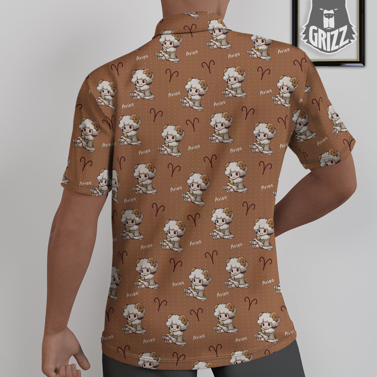 Aries Cute Cartoon Print Pattern Untucked Shirts-grizzshop