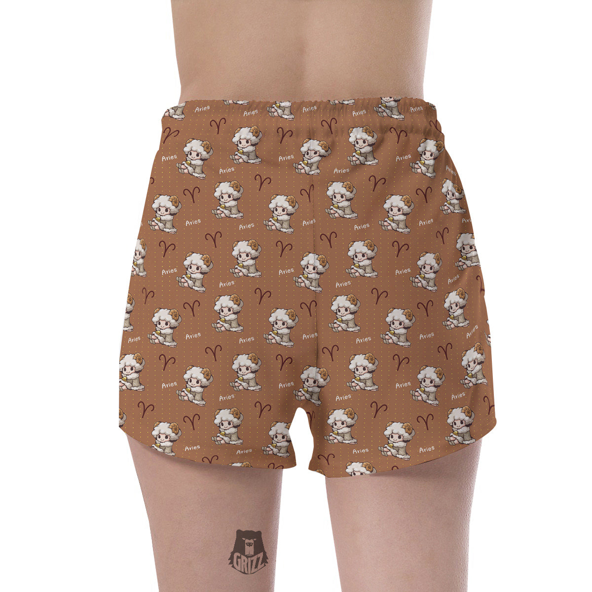 Aries Cute Cartoon Print Pattern Women's Shorts-grizzshop