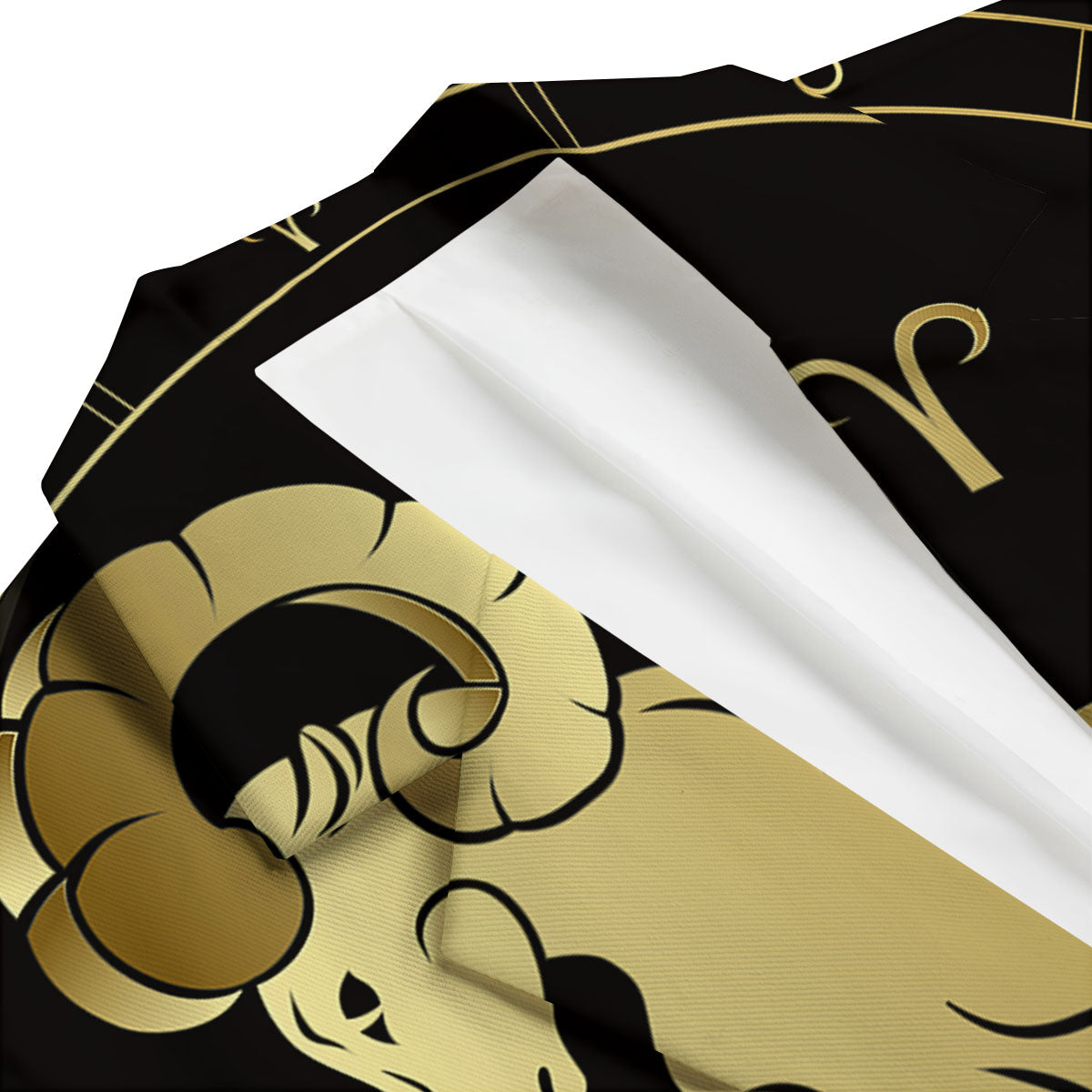 Aries Sign Black And Gold Print Men's Blazer-grizzshop