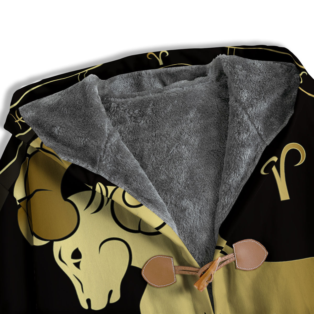Aries Sign Black And Gold Print Men's Windbreaker Jacket-grizzshop