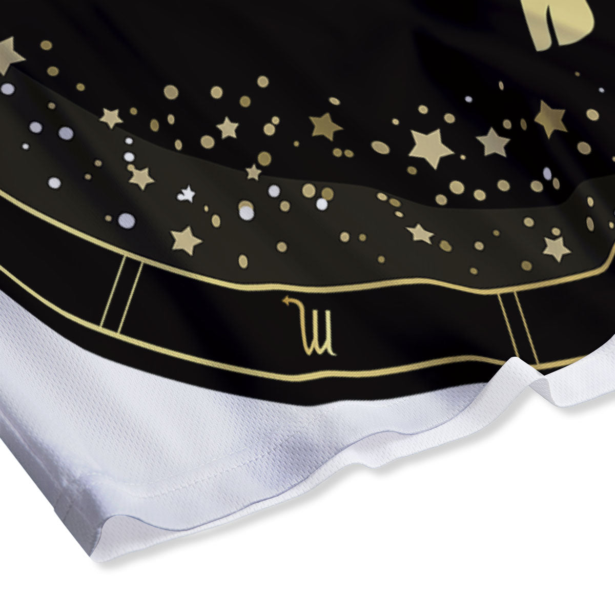 Aries Sign Black And Gold Print Mesh Shorts