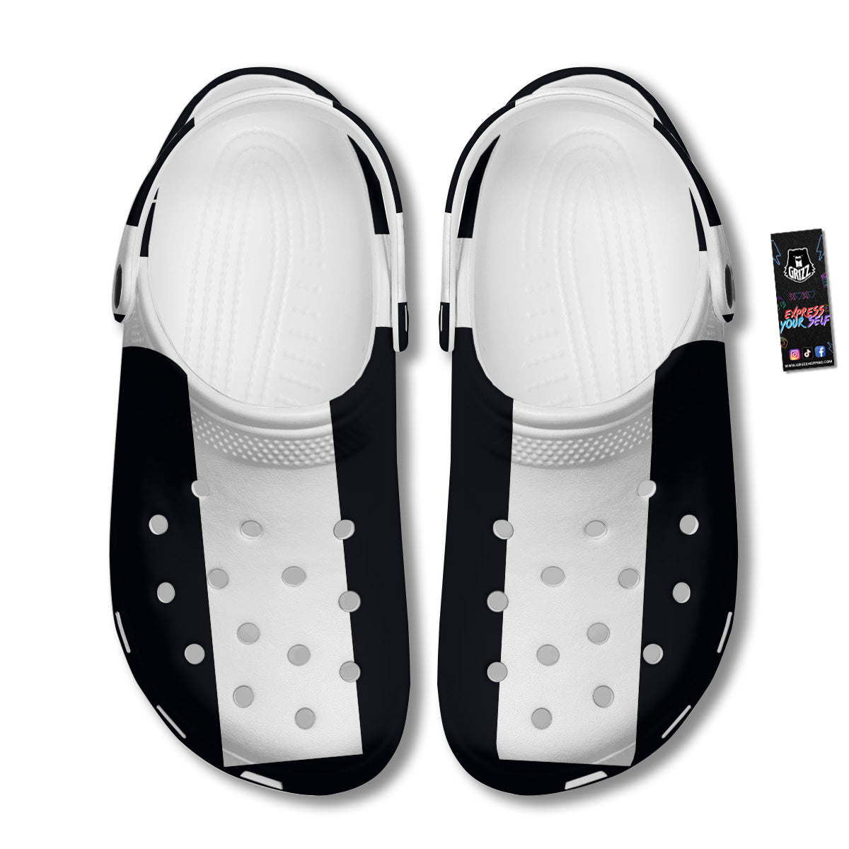 Aries Sign White And Black Print Clog-grizzshop
