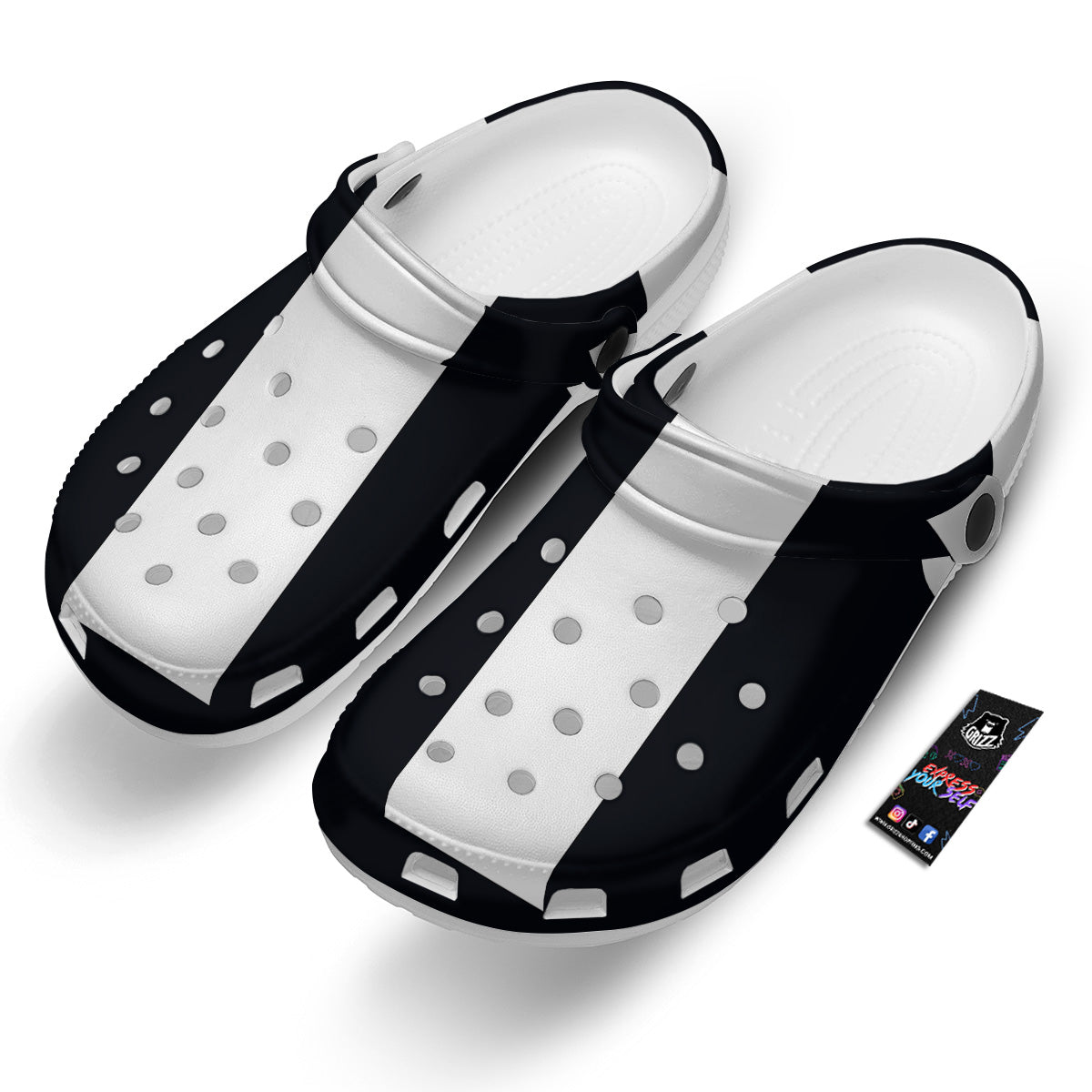 Aries Sign White And Black Print Clog-grizzshop