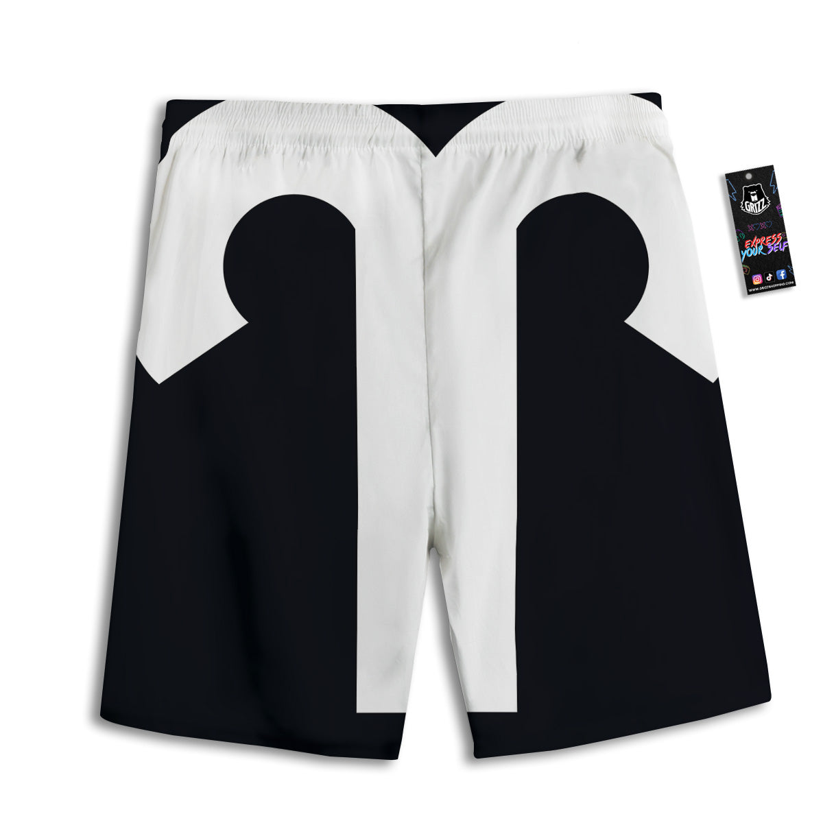 Aries Sign White And Black Print Men's Athletic Shorts