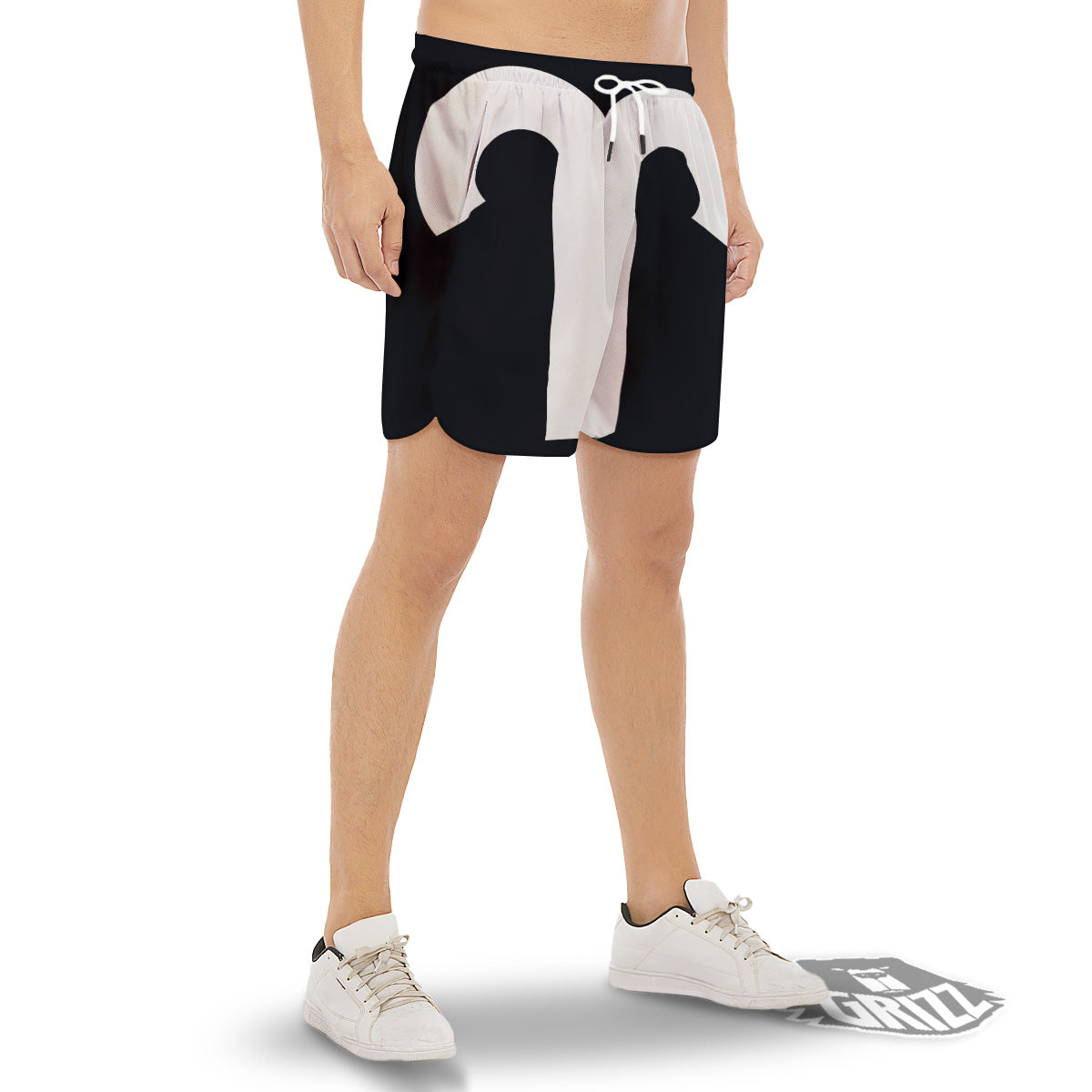 Aries Sign White And Black Print Men's Gym Shorts-grizzshop