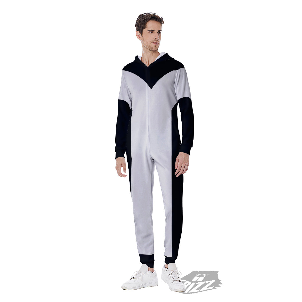 Aries Sign White And Black Print Men's Jumpsuit-grizzshop