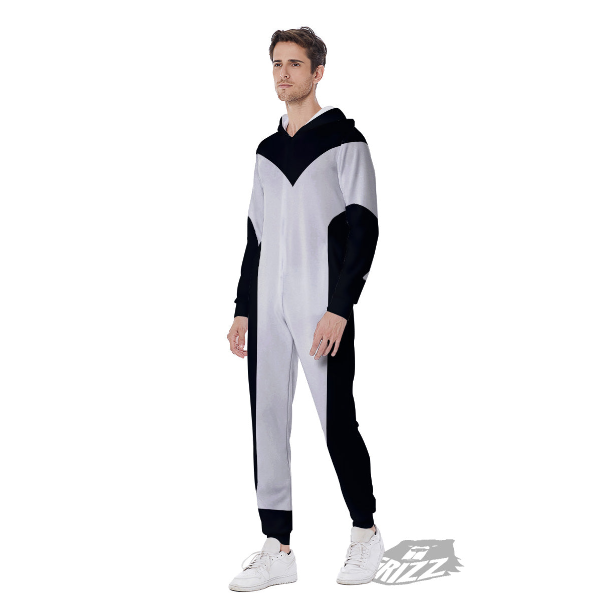 Aries Sign White And Black Print Men's Jumpsuit-grizzshop