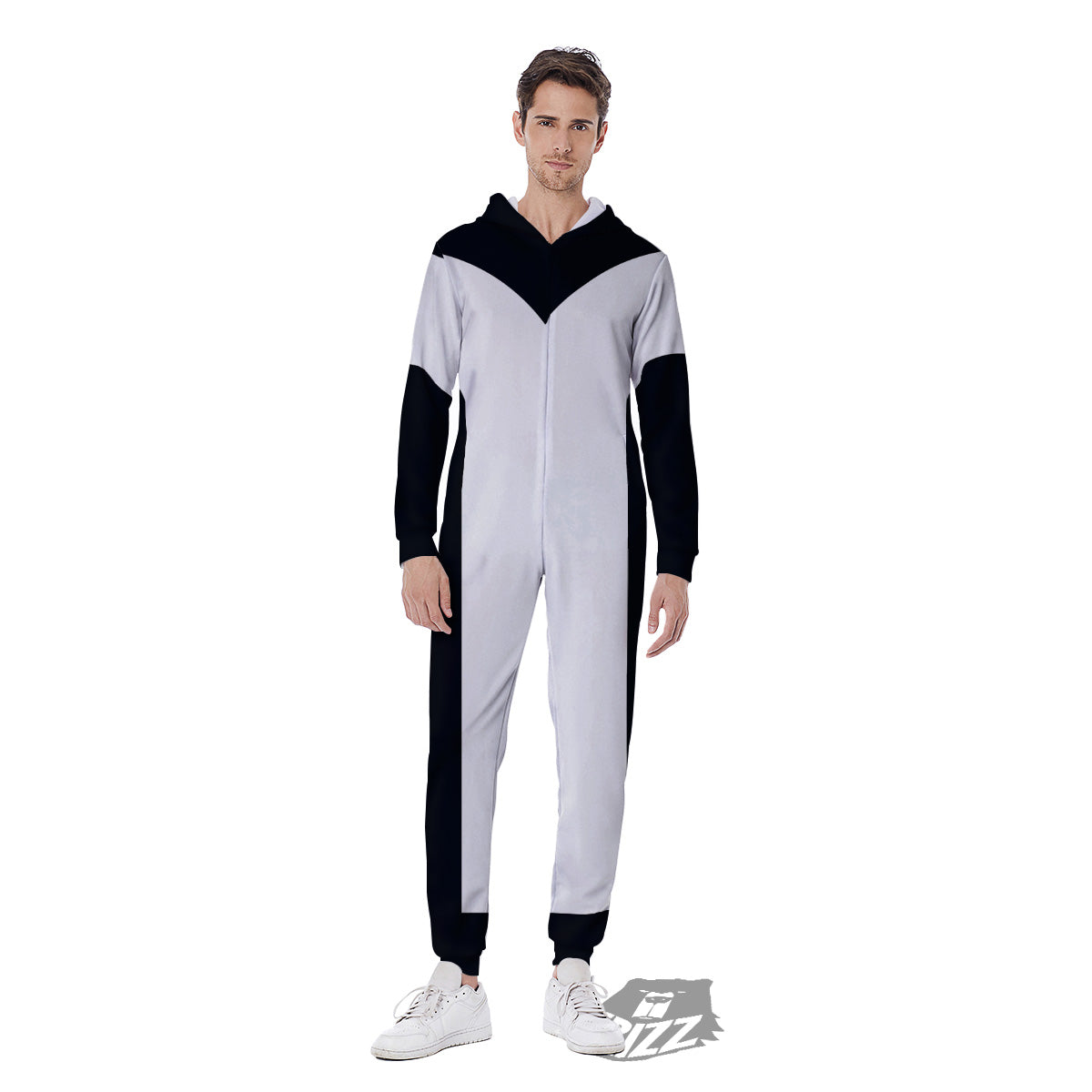 Aries Sign White And Black Print Men's Jumpsuit-grizzshop