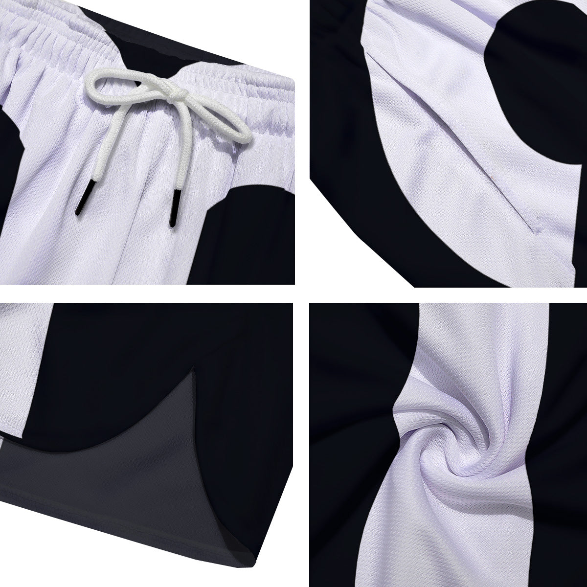 Aries Sign White And Black Print Men's Running Shorts-grizzshop