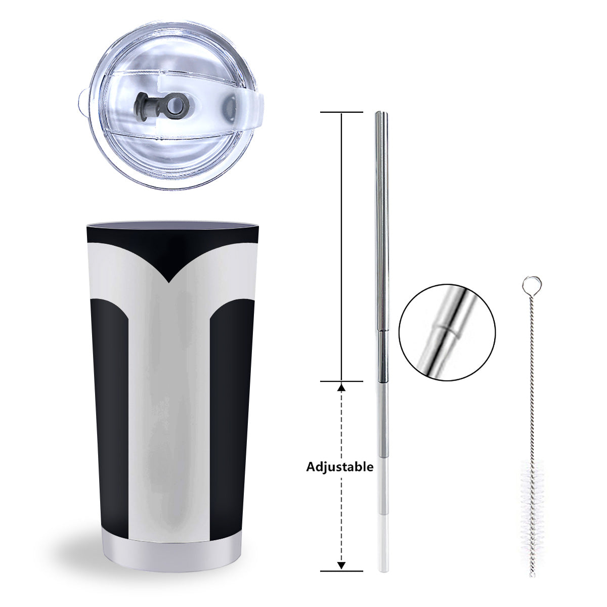 Aries Sign White And Black Print Tumbler-grizzshop