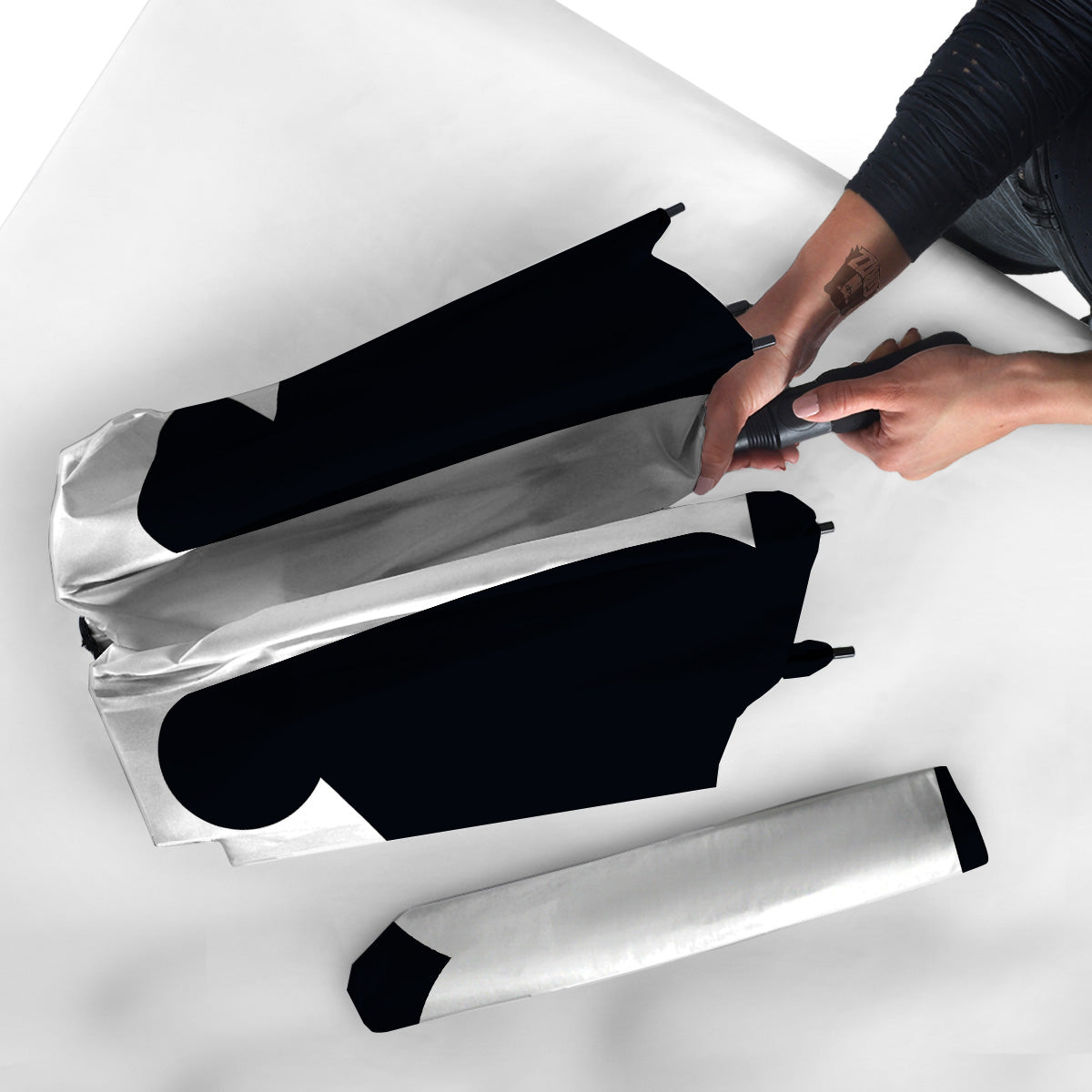 Aries Sign White And Black Print Umbrella-grizzshop