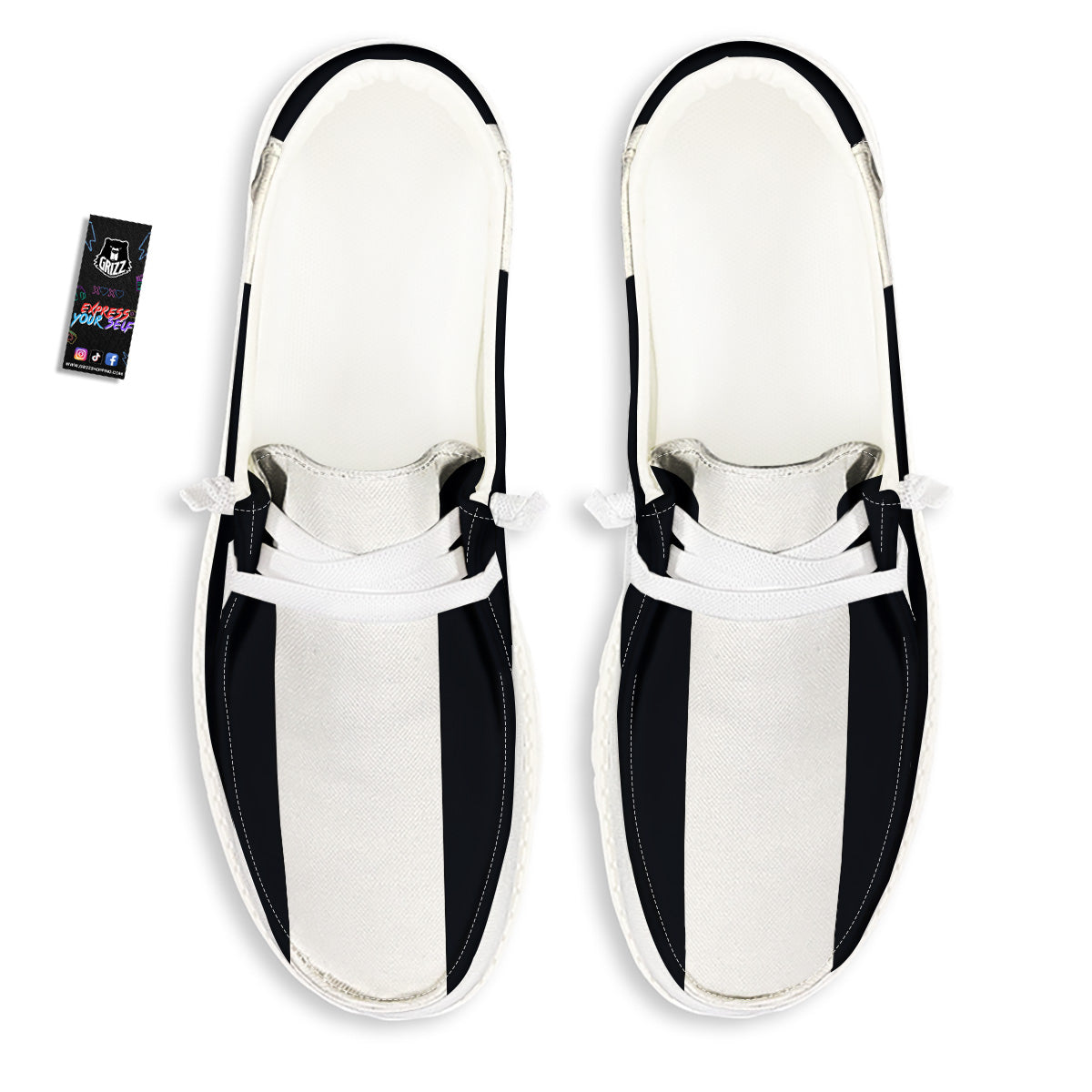 Aries Sign White And Black Print White Loafers-grizzshop