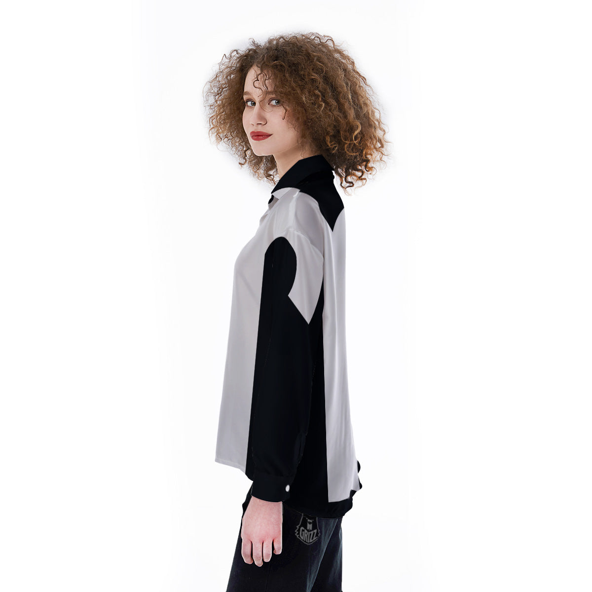 Aries Sign White And Black Print Women's Long Sleeve Shirts-grizzshop