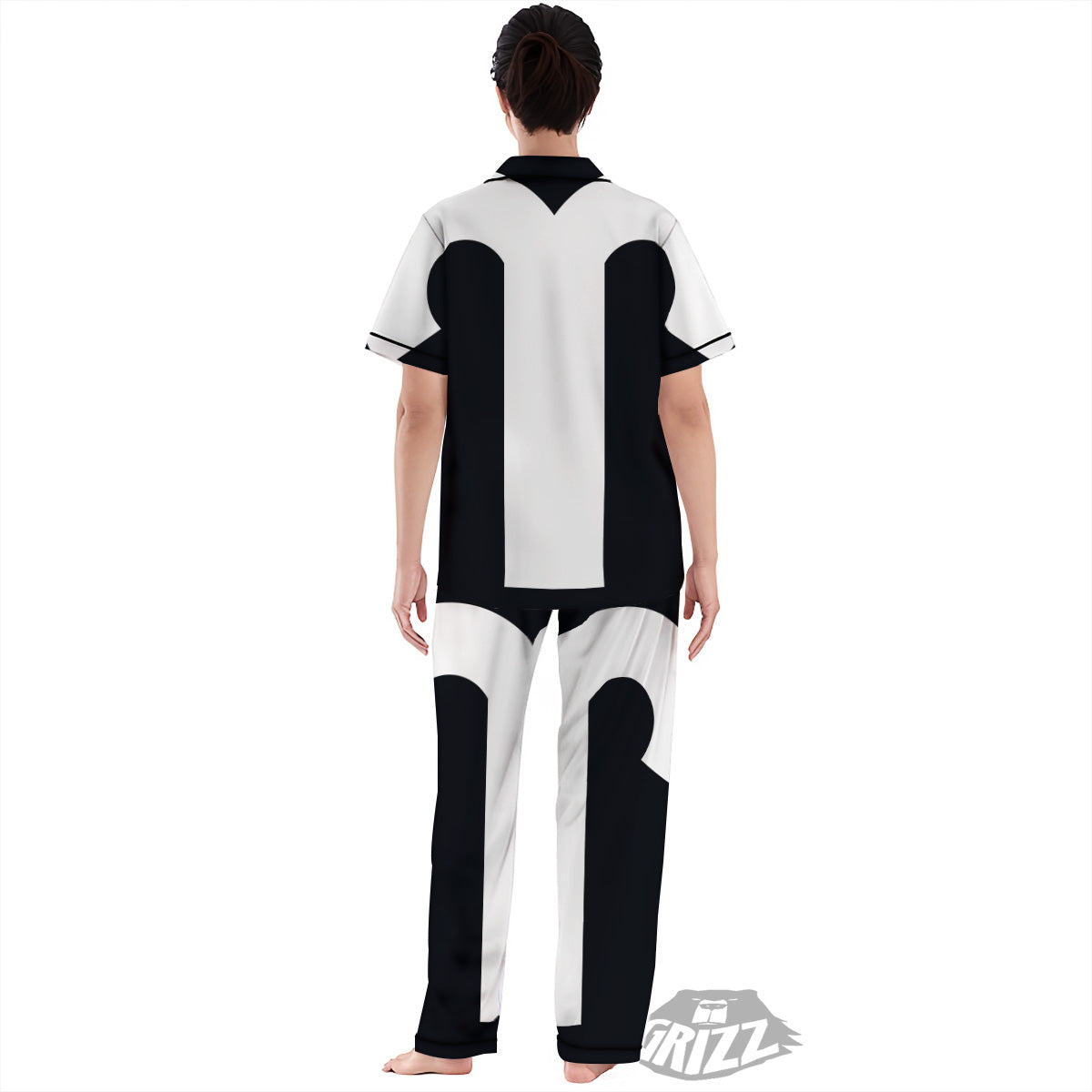 Aries Sign White And Black Print Women's Pajamas Set-grizzshop
