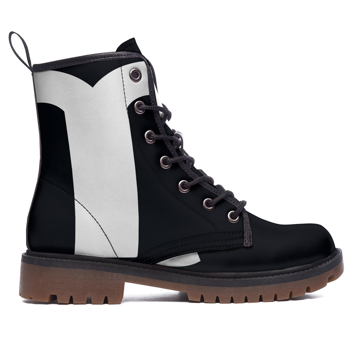 Aries Sign White And Black Print Work Boots-grizzshop