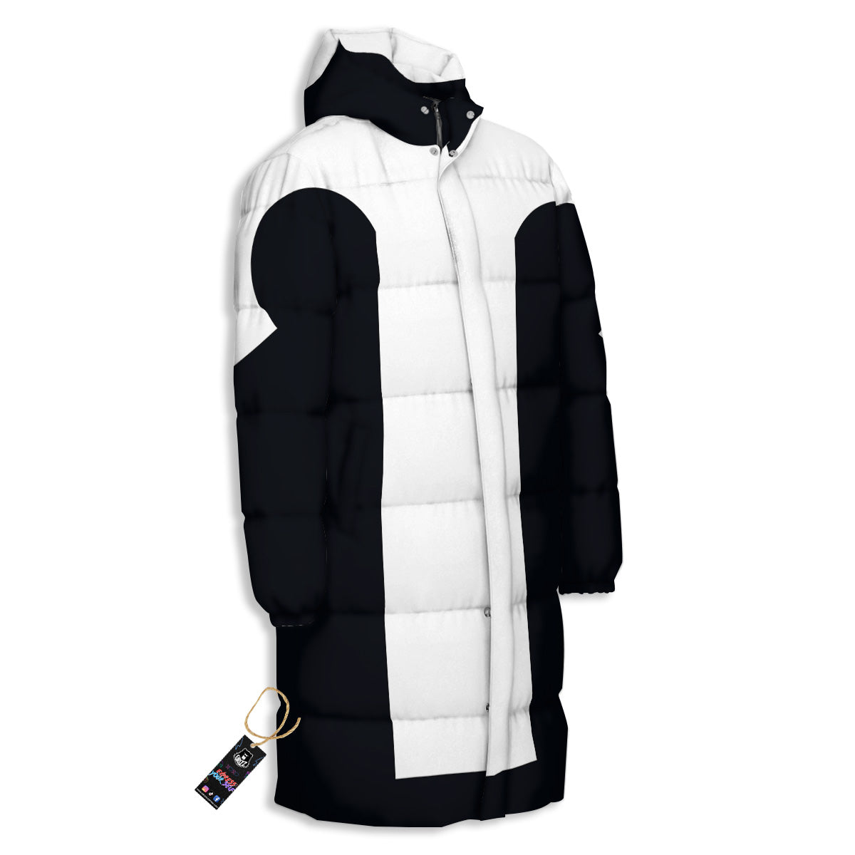 Aries Sign White And Black Print Long Down Jacket