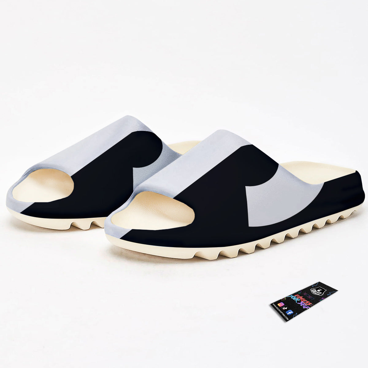 Aries Sign White And Black Print Sandals-grizzshop