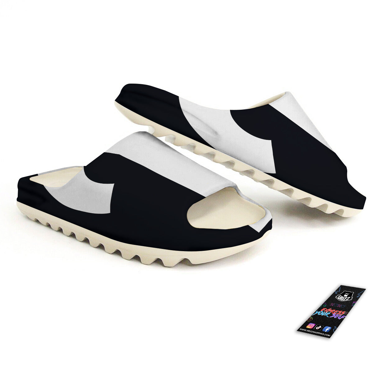 Aries Sign White And Black Print Sandals-grizzshop