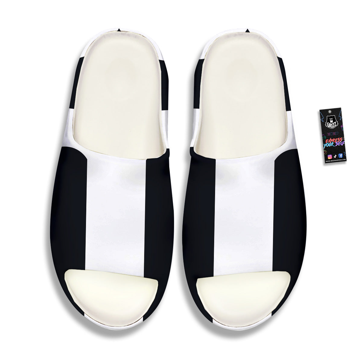 Aries Sign White And Black Print Sandals-grizzshop