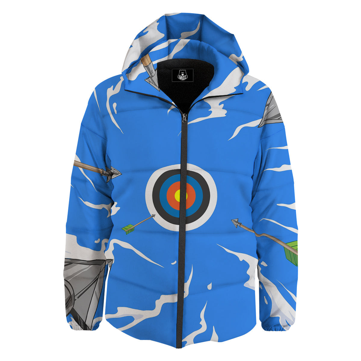 Arrows Are Casting At The Target Print Down Jacket-grizzshop