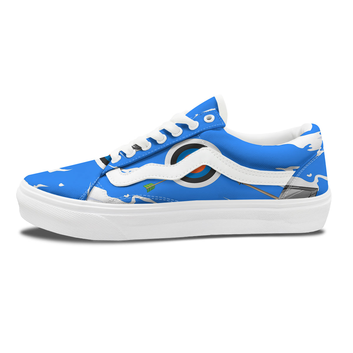 Arrows Are Casting At The Target Print Skate Shoes-grizzshop
